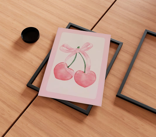 'Cherry & Bow' Set Of 3 Posters