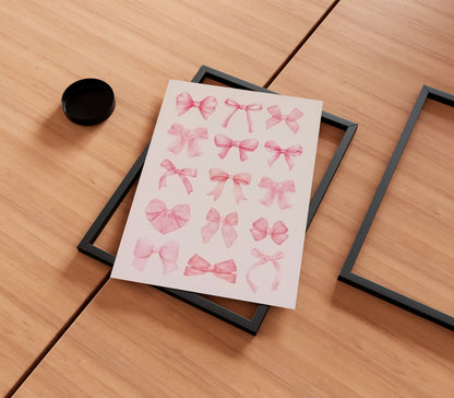 'Cherry & Bow' Set Of 3 Posters