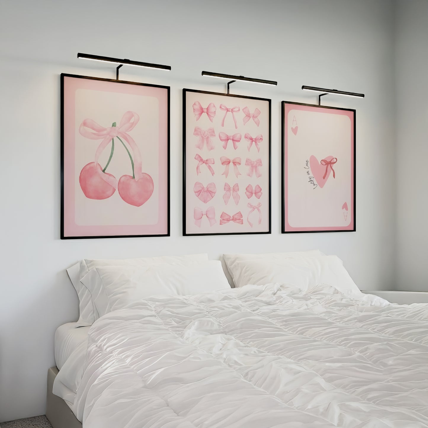 'Cherry & Bow' Set Of 3 Posters