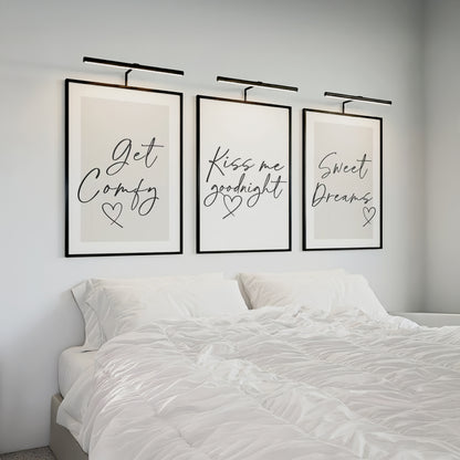 'Get Comfy, Kiss Me, Sweet Dreams' Set Of 3 Posters